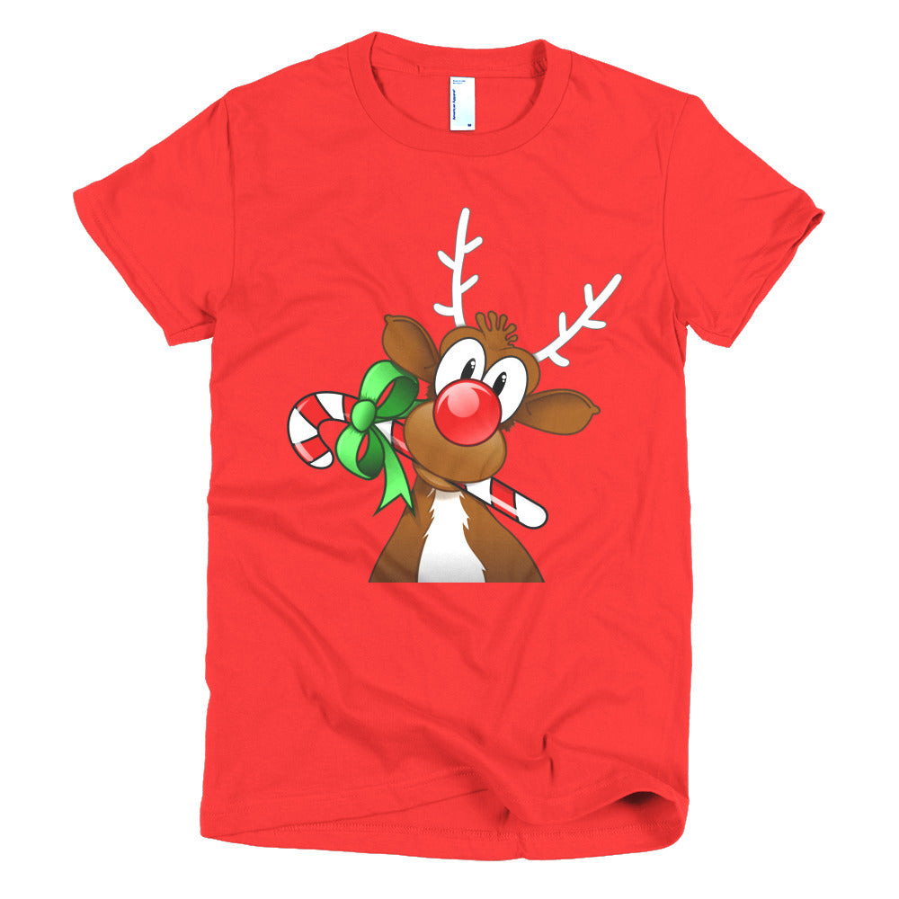 Short sleeve women's Christmas Reindeer t-shirt