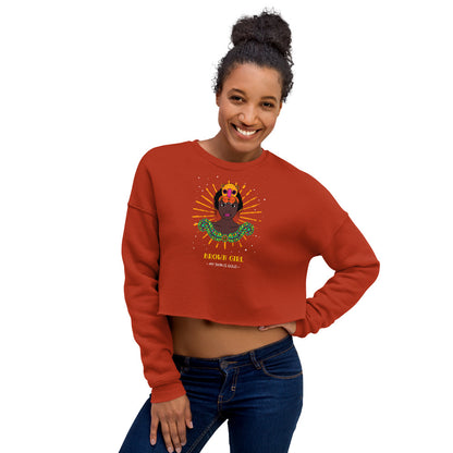 Women's Brown Girl Crop Sweatshirt