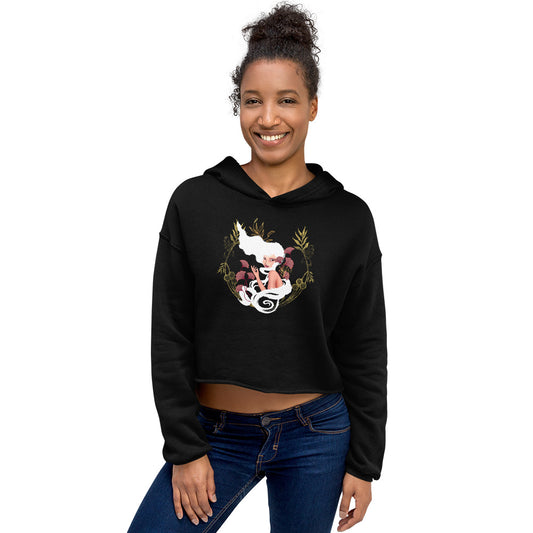 Elegant Woman Crop Hoodie