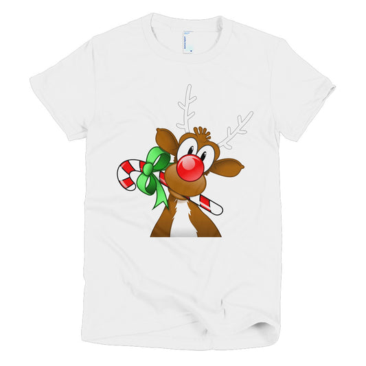 Short sleeve women's Christmas Reindeer t-shirt