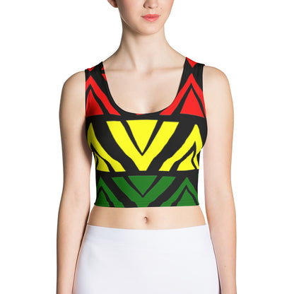 Tribal Cut & Sew Crop Top